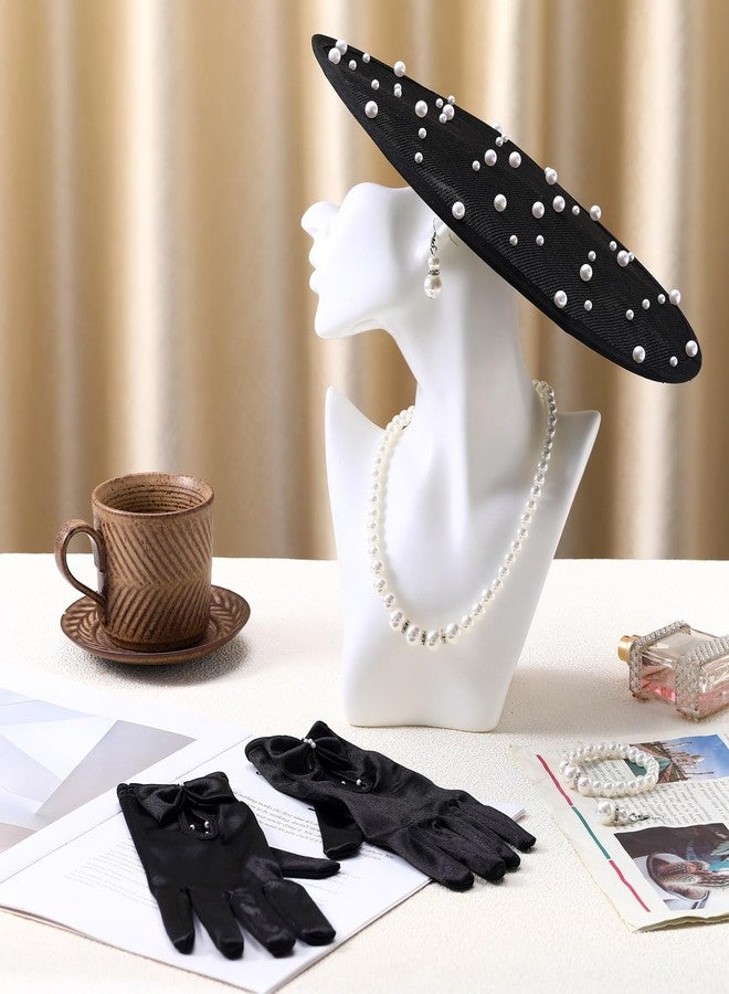 Velmitten 5 Pcs Tea Party Accessories for Women 20s 50s Fascinator Derby Hat Gloves Vintage Cocktail Decoration for Tea Party Wedding Black and White - Image 5